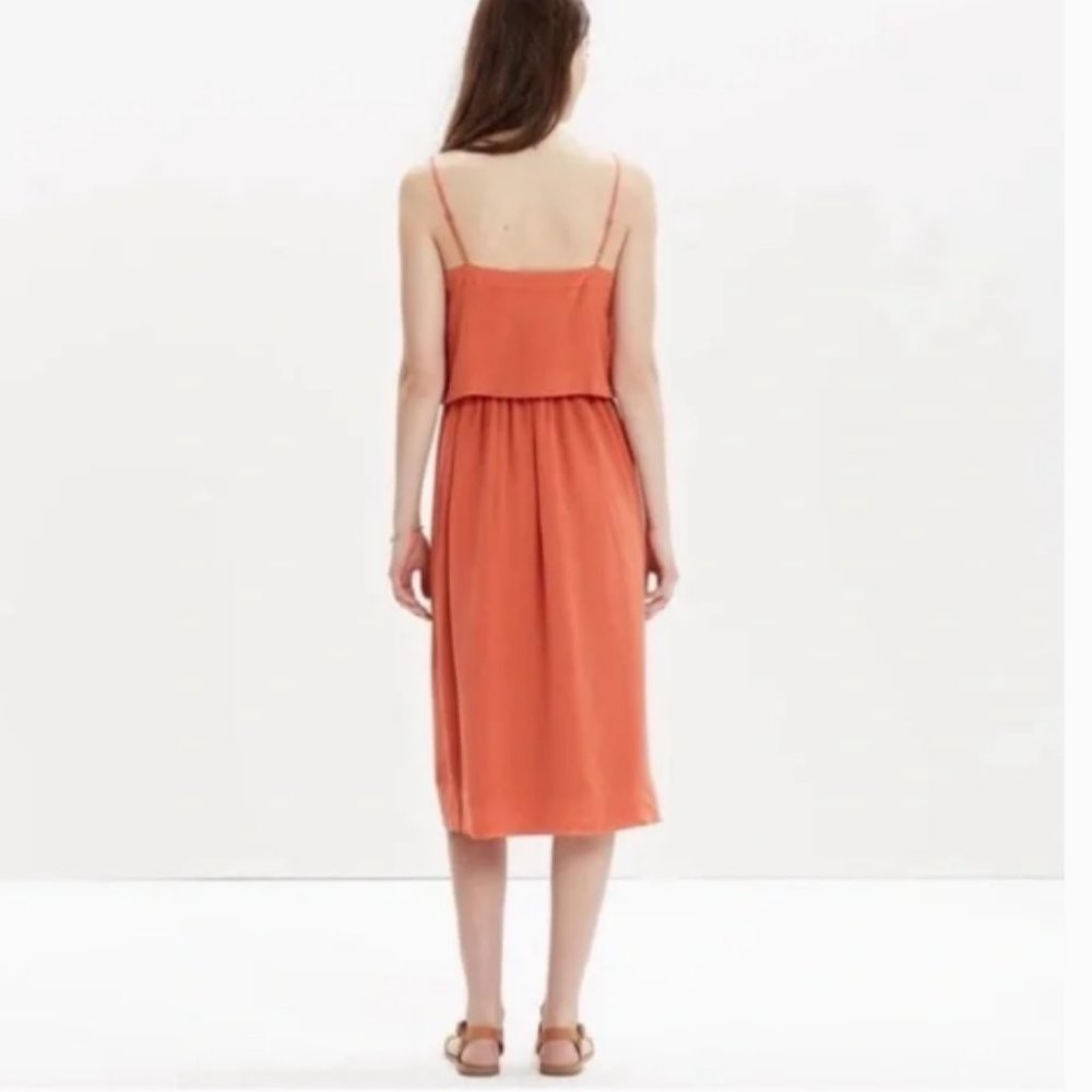 Madewell Silk Overlay Tiered Cami Midi Tank Dress - Size 12 - Picture 5 of 8
